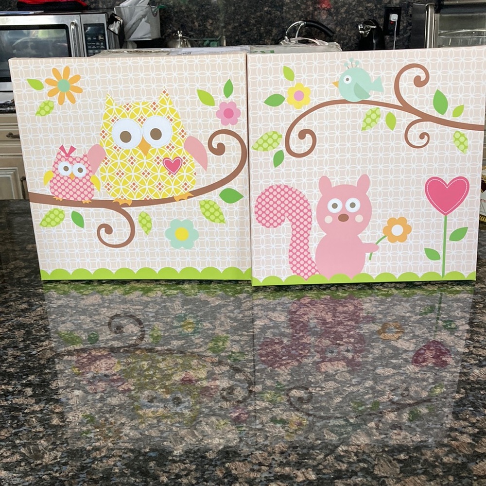 KIDS LINE DENA HAPPY TREE 2PC CANVAS WALK ART